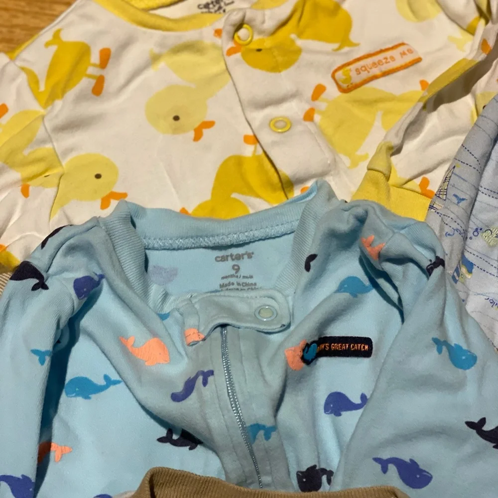 Bundle Long Sleeve Footed Onesies Size 6-9 months Set of 7